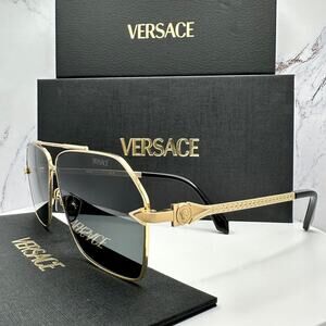 NEW VERSACE Gold Metal Sunglasses
